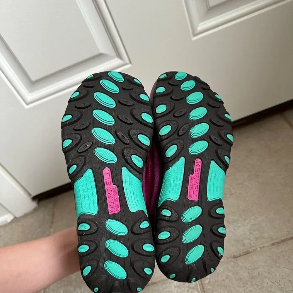 Merrell Girls‎ Moab Polar Mid Strap 2.0 Pink shoes Waterproof Snow Boots size 5